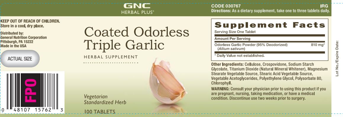 GNC Herbal Plus® Coated Odorless Triple Garlic