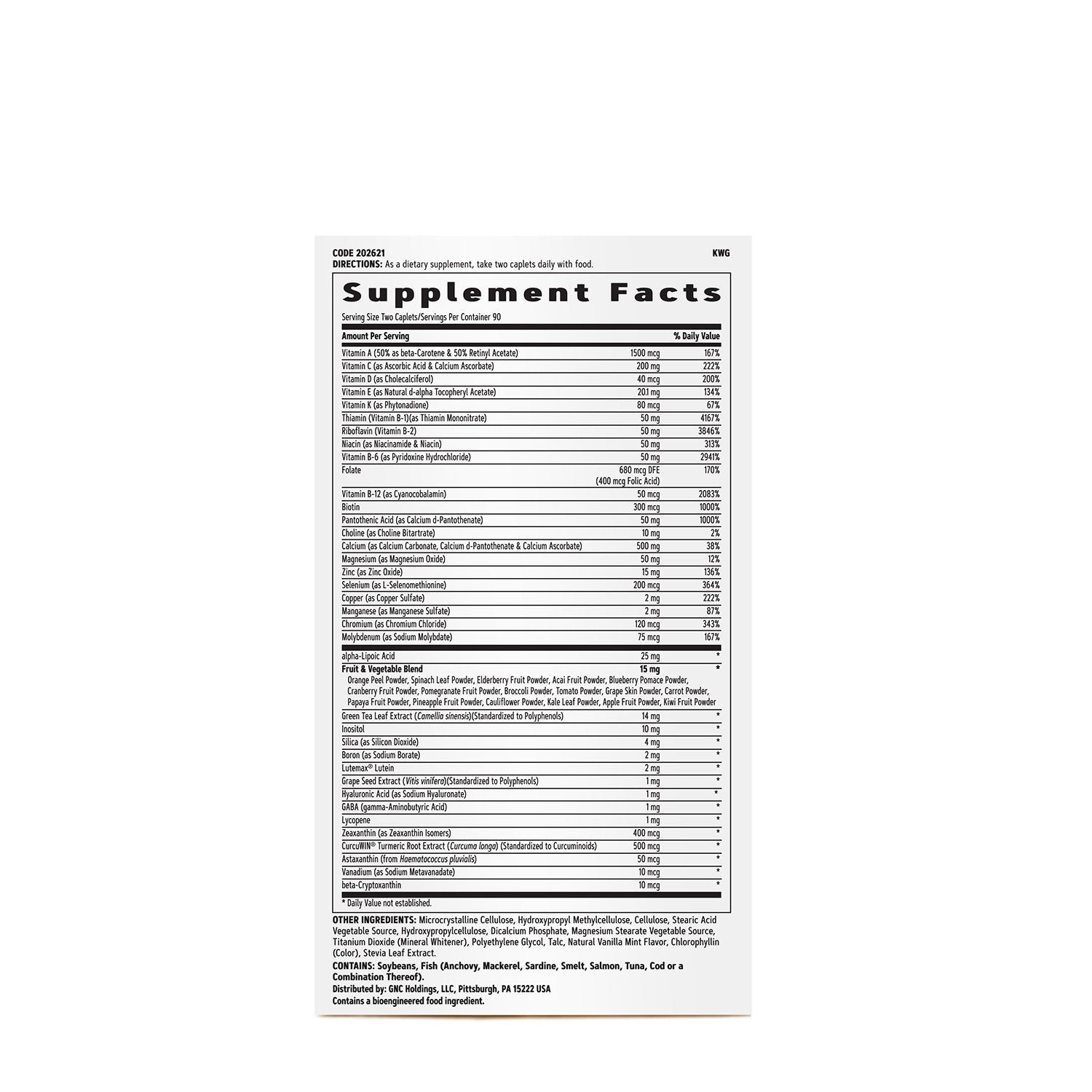 GNC Women's Multivitamin Ultra Mega without Iron