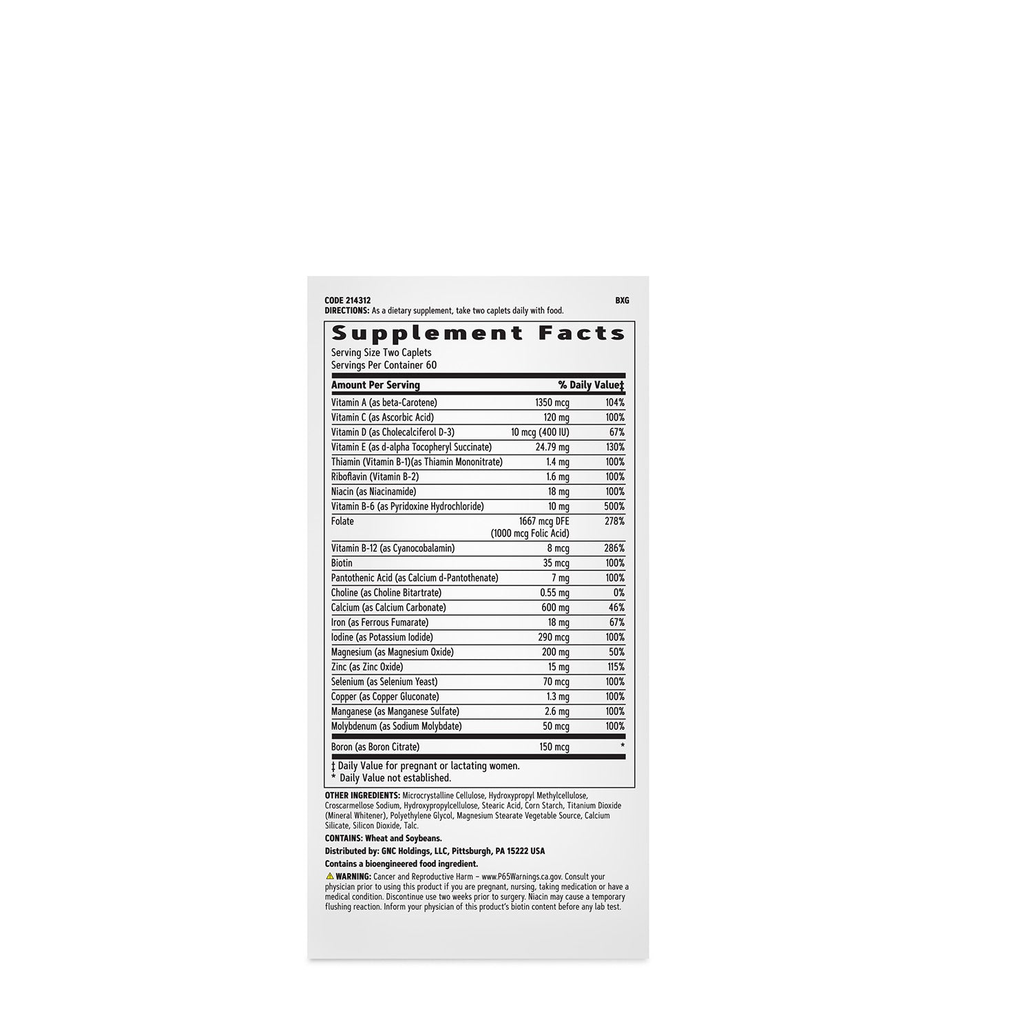 GNC Women's Prenatal Multivitamin with Iron