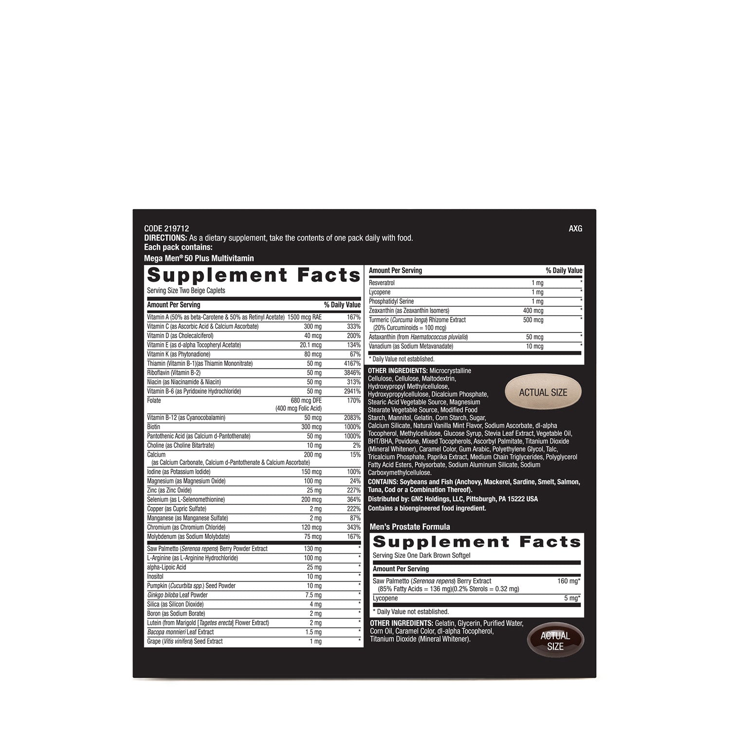 GNC Mega Men® 50 Plus Vitapak® Program