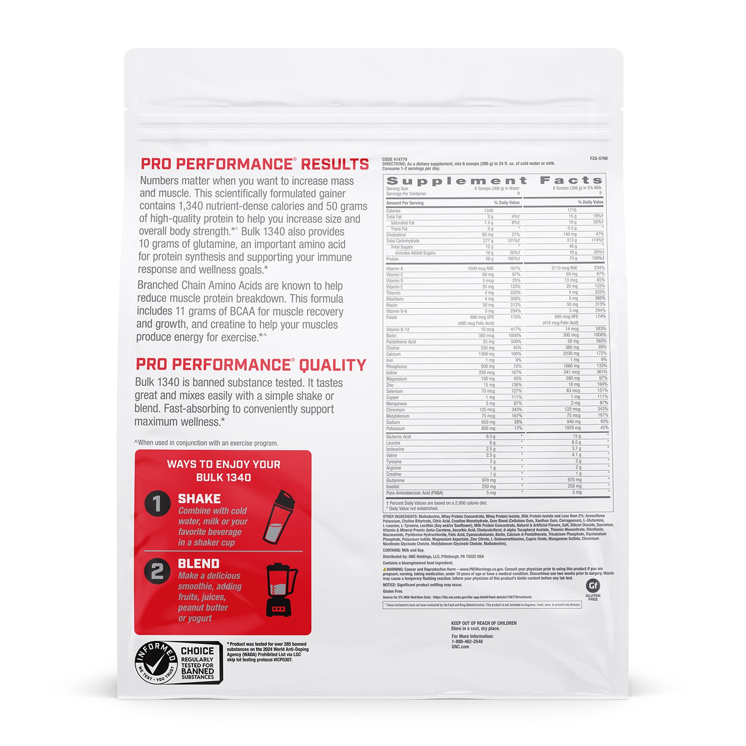 GNC Pro Performance® Bulk 1340