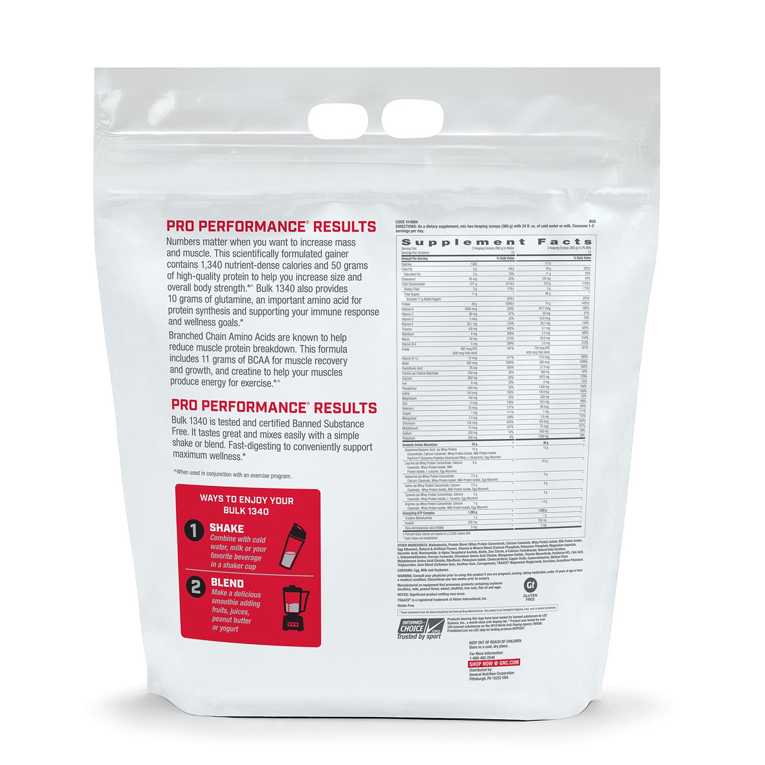GNC Pro Performance® Bulk 1340