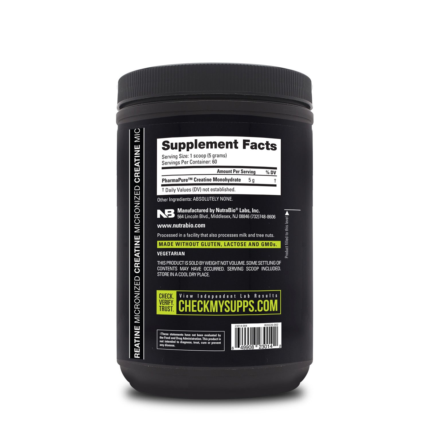 NutraBio® Creatine Monohydrate