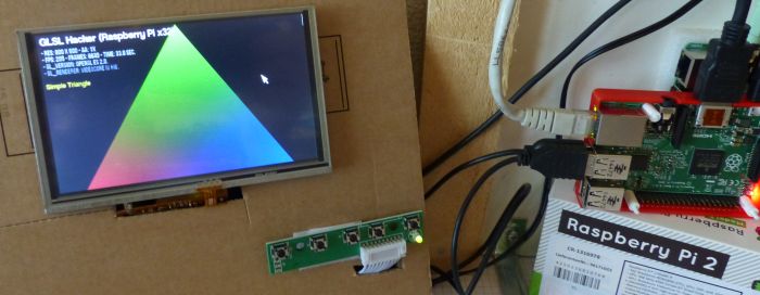 Adafruit 5-inch Touch Display 800x480 Tested with Raspberry Pi - GLSL Hacker demo