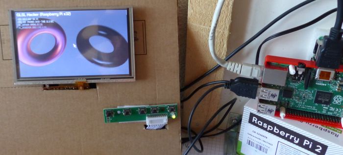 Adafruit 5-inch Touch Display 800x480 Tested with Raspberry Pi - GLSL Hacker demo