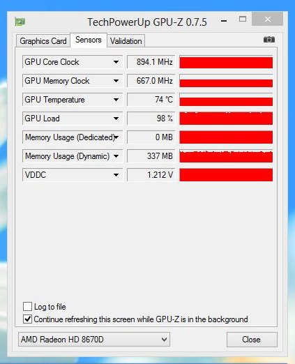 AMD A10-6800K, GPU-Z sensors