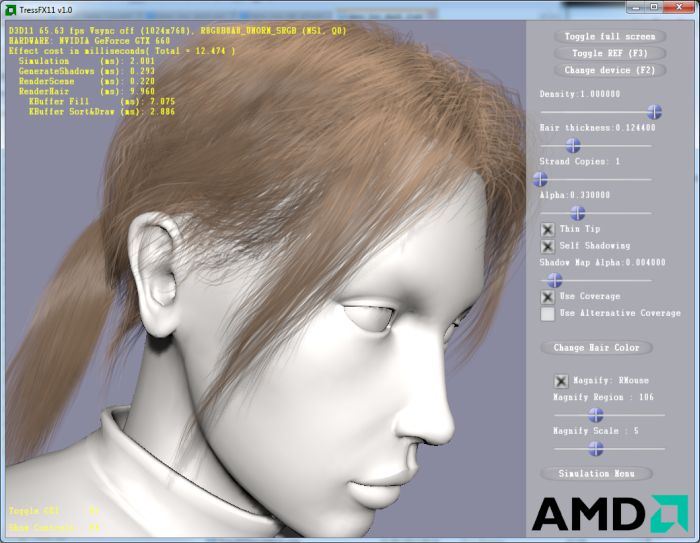 AMD TressFX SDK demo, DX11