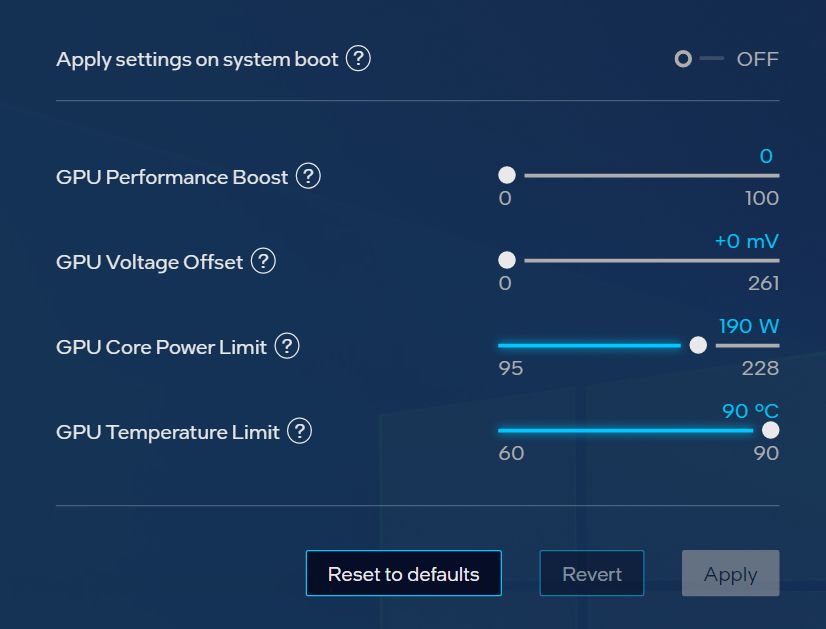 Arc control center - GPU tuning Arc A750