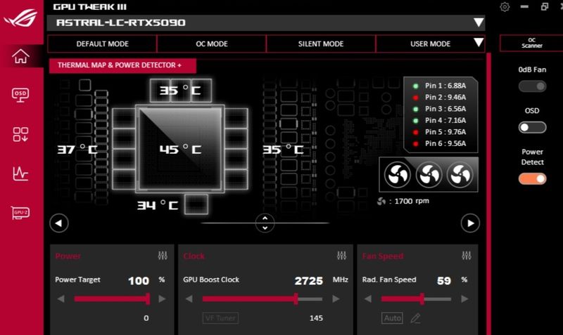 ASUS GPU Tweak 3 - Power monitor for RTX ASTRAL