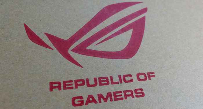 ASUS ROG logo on carton box