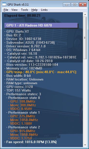 ASUS EAH6870, GPU Shark