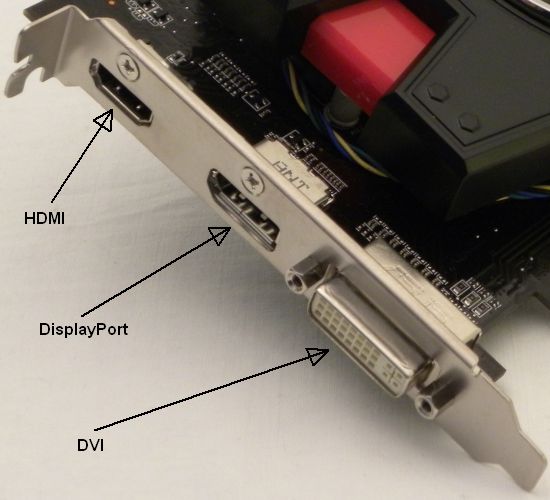 ASUS Radeon HD 6670 output connectors