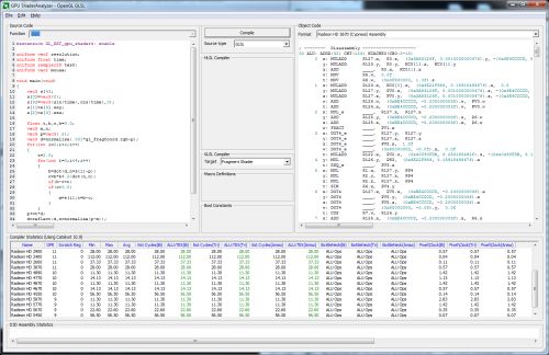 AMD GPU ShaderAnalyzer
