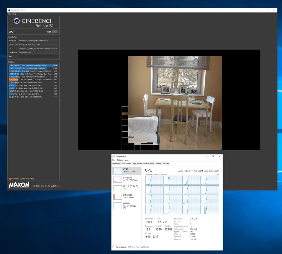 Cinebench R20 CPU Benchmark - AMD Ryzen 7 1700 score