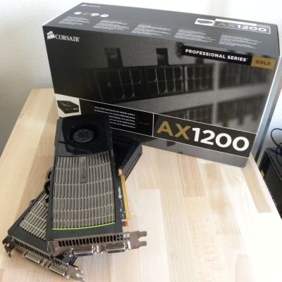 Corsair AX1200 PSU + two GTX 480