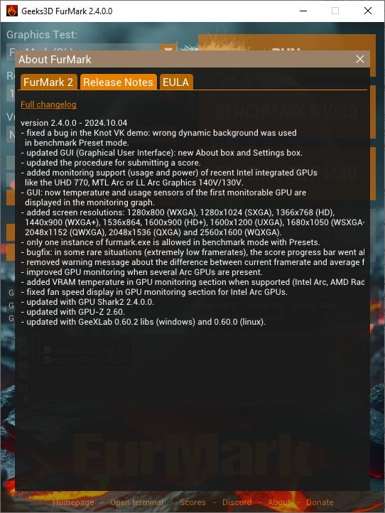 FurMark 2.4 - new About window