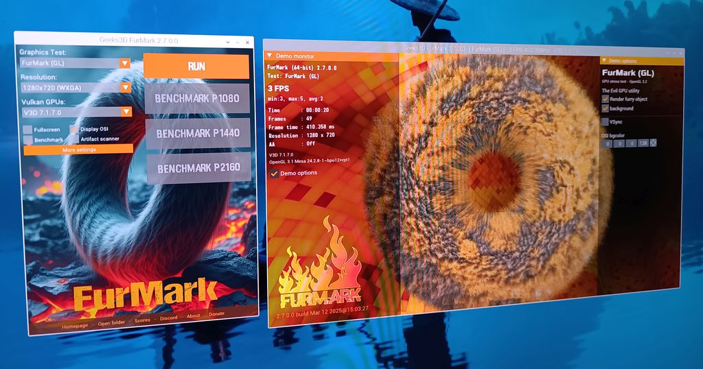 "FurMark 2 on Raspberry Pi 5 / arm64"