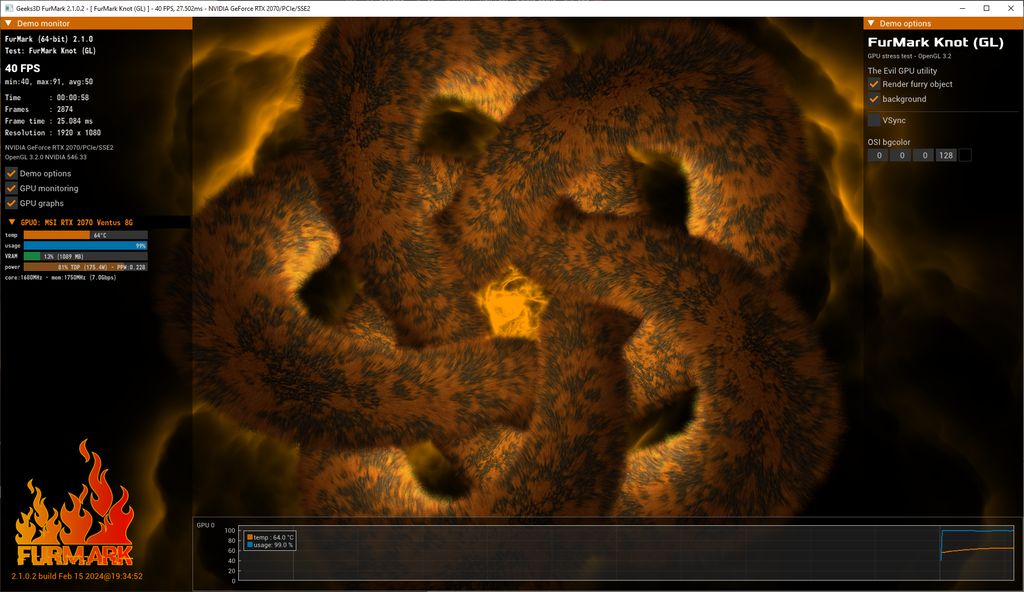 FurMark 2 - OpenGL rendering - Knot