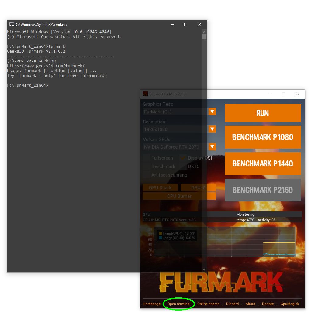 FurMark 2, command line