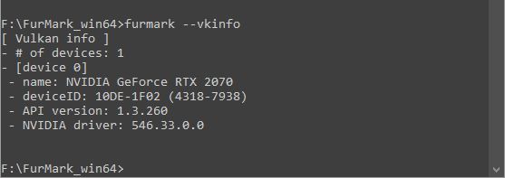FurMark 2, command line