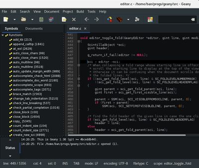 Geany screenshot