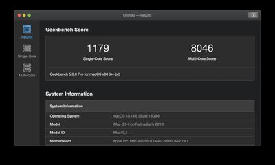 Geekbench screenshot