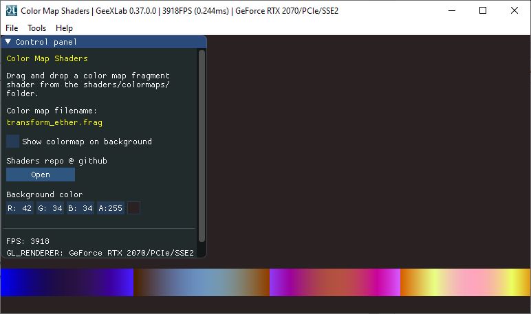 GeeXLab - Color map shader demo