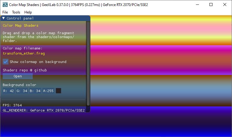 GeeXLab - Color map shader demo