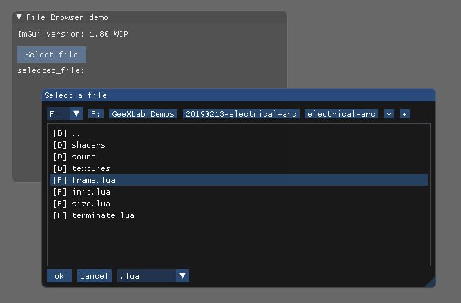 GeeXLab - ImGui file browser