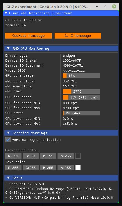 Linux GPU monitoring with DRM demo - Radeon RX Vega 56