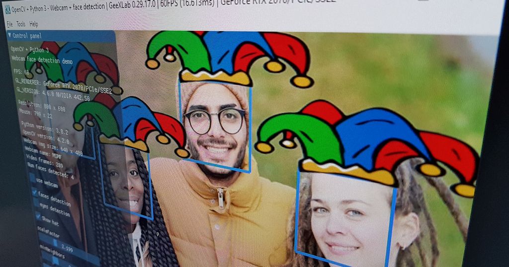 GeeXLab - Python 3 - Webcam - face detection with OpenCV