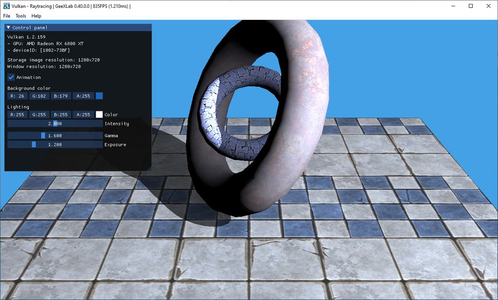 GeeXLab - Vulkan ray tracing demo