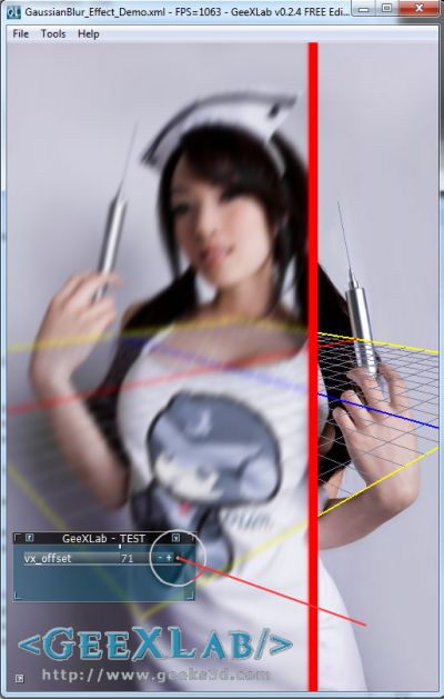 GeeXLab - Gaussian blur post processing effect