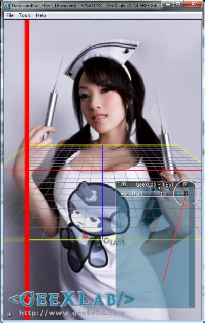 GeeXLab - Gaussian blur post processing effect