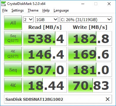ASUS ROG Strix GL553VD Gaming Notebook - CrystalDiskMark
