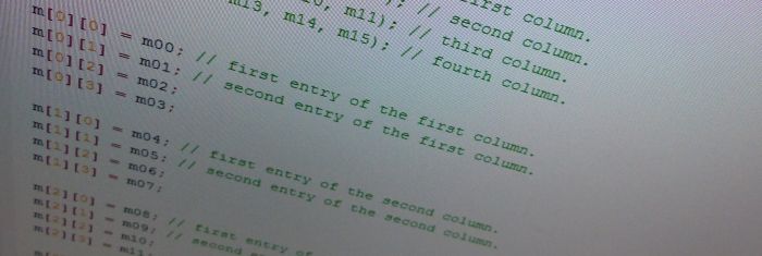 GLSL 4x4 transformation matrix