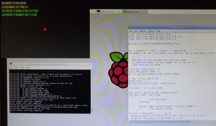 GLSL Hacker demo that controls the GPIO pin 23