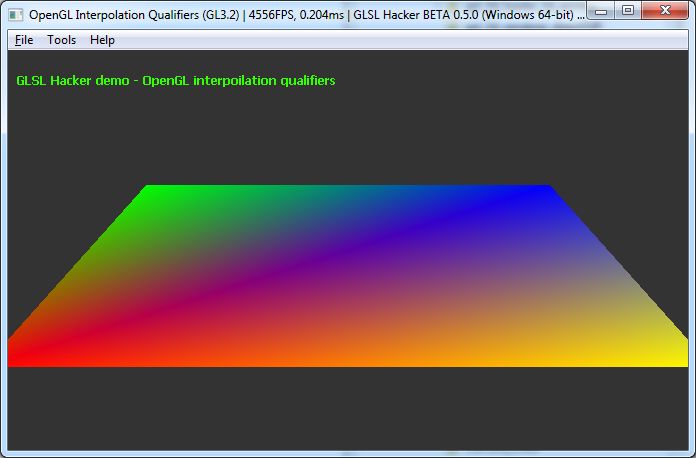 GLSL Hacker - OpenGL 3.2 interpolation qualifiers - smooth