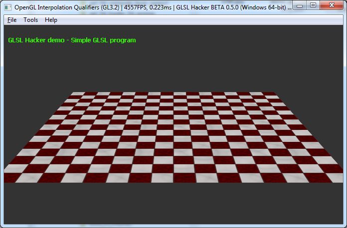 GLSL Hacker - OpenGL 3.2 interpolation qualifiers - smooth