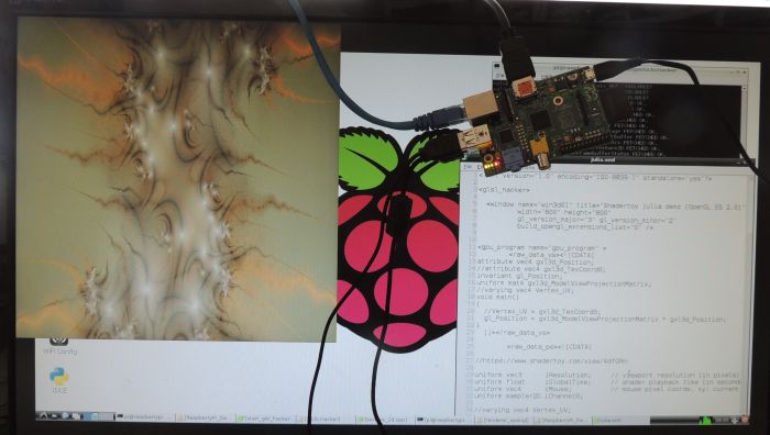 GLSL Hacker on Raspberry Pi - Shadertoy Julia demo