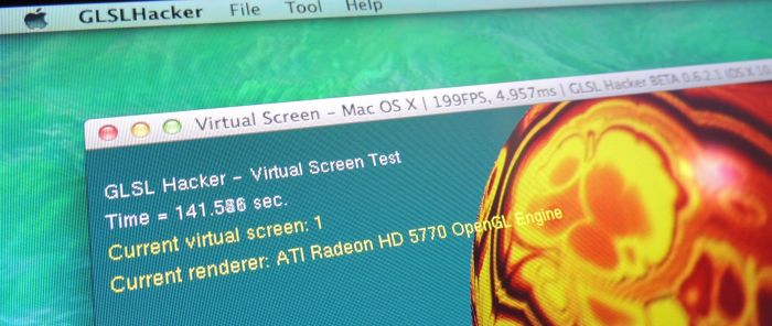 GLSL Hacker, virtual screen demo under Mac OS X Mavericks