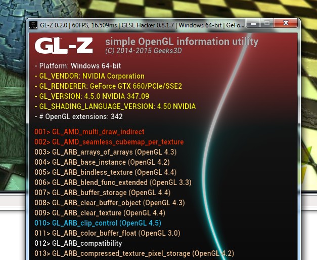 GL-Z - OpenGL information utility