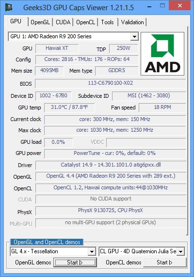 MSI Radeon R9 290X Gaming 4G