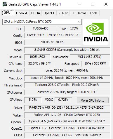 GPU Caps Viewer screenshot