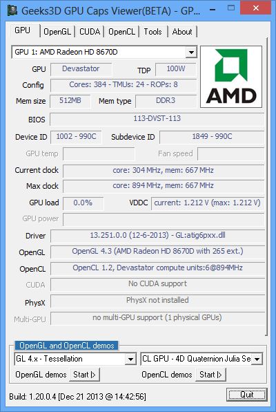 AMD A10-6800K, GPU Caps Viewer