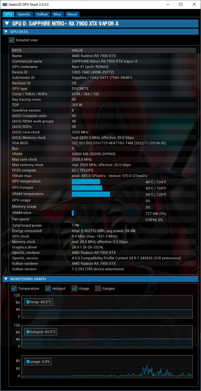 AMD Adrenalin 24.9.1 - GPU Shark 2 + Radeon RX 7900 XTX