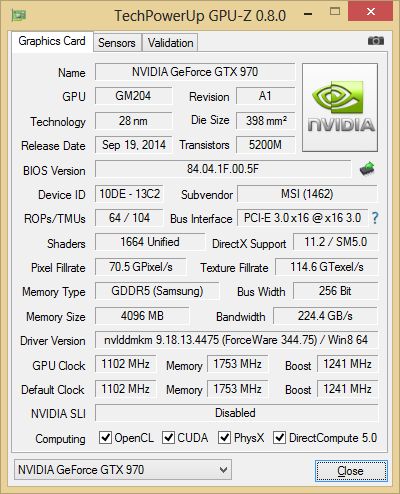 MSI GeForce GTX 970 4GD5T OC