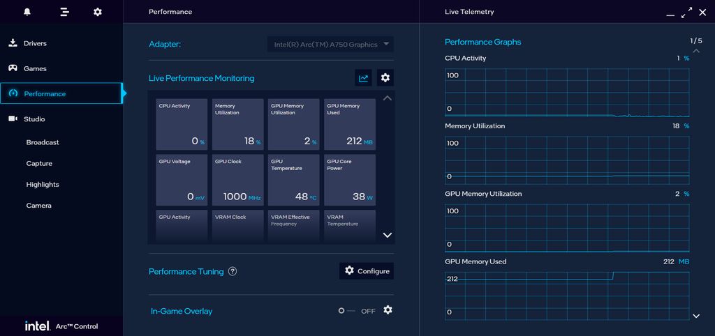 Intel Arc Control Center - desktop mode