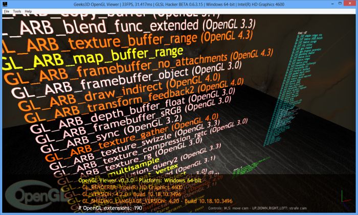 Intel HD 4600, GLSL Hacker OpenGL viewer demo