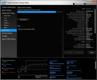 Intel Extreme Tuning Utility screenshot